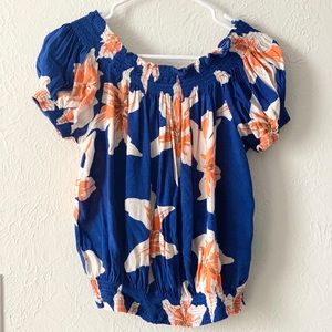 Fighting Eel (Ava Sky) blue tiger lily top